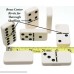 Dominoes Jumbo Tournament Off-White color with Black Pips Double Six Set of 28 With Brass Spinners B00KE6SF6G